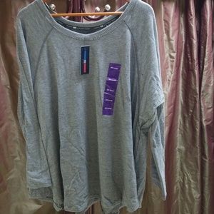 Grey striped long sleeve tshirt